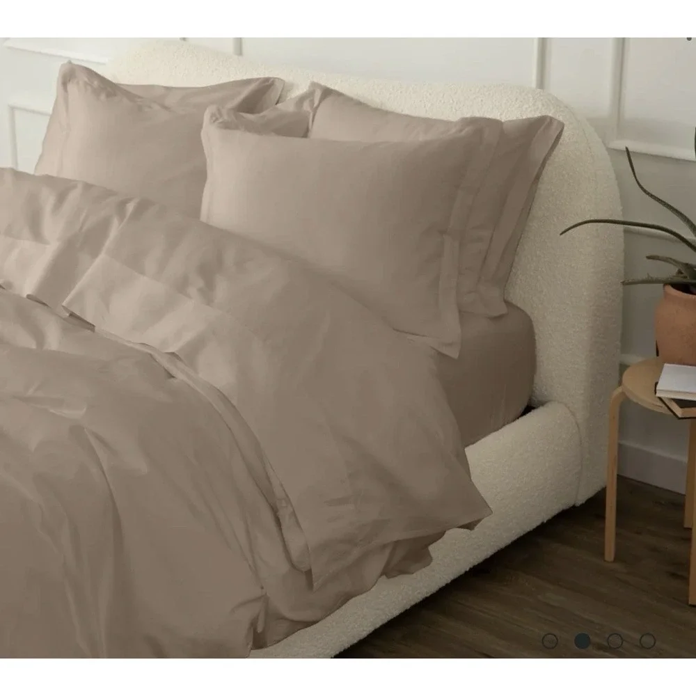 Doze Bedding Cotton Full Queen Duvet Cover &‎ Shams Dune Khaki Tan